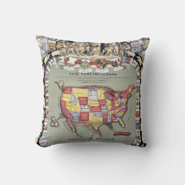 Cojín Decorativo ESTE PORCINEOGRAPH, c1876 (Anverso)