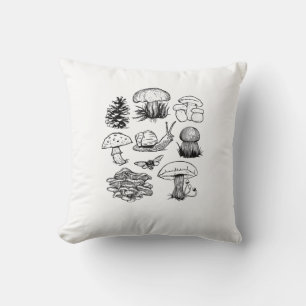 Cojín Decorativo Estética Cottagecore Goblincore Hongo Caracol