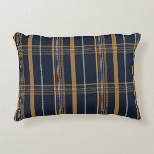 Cojín Decorativo Estética de cuadros clásicos de camello y azul mar