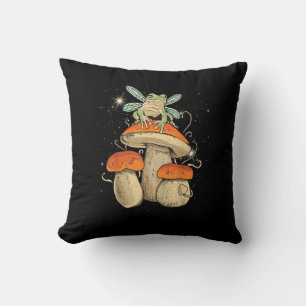 Cojín Decorativo Estética de Cute Cottagecore Hongo Rana Goblincor