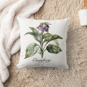 Cojín Decorativo Estética de jardín botánico de comfrey Cottagecore