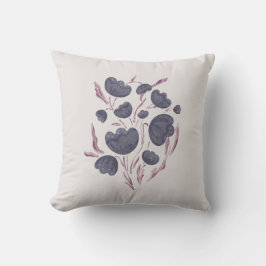 Cojín Decorativo Estética de la flor morada oscura