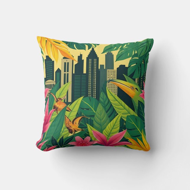 Cojín Decorativo Estética de la jungla urbana (Anverso)