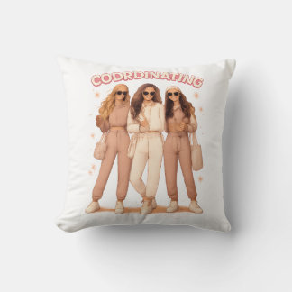 Cojín Decorativo Estética de Outfit Coordinado Amigas Vibes