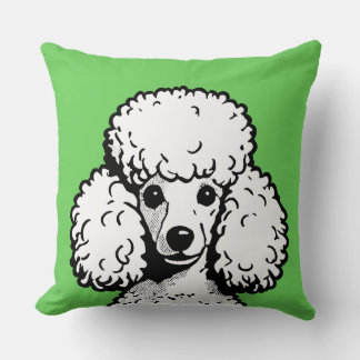 Cojín Decorativo Estética del caniche de arte pop y Moda blanca