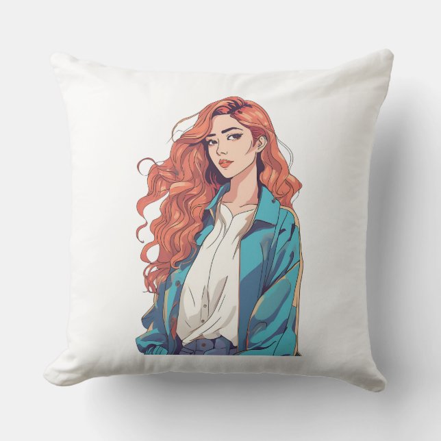 Cojín Decorativo Estética Fiery Redhead (Anverso)