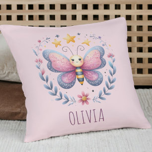 Cojín Decorativo Estética floral de mariposa linda