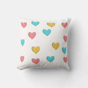Cojín Decorativo Estética Gráfica de Amor Pastel