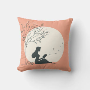 Cojín Decorativo Estética personalizada de primavera   Chica pacífi