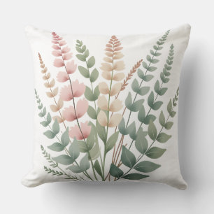 Cojín Decorativo Estético Botánico Helechos Patrón Floral Doble Si
