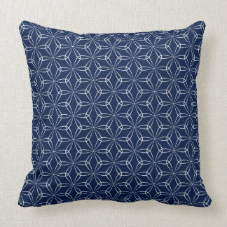Cojín Decorativo Estilo 02 de Asanoha - blanco en el azul 001744 de