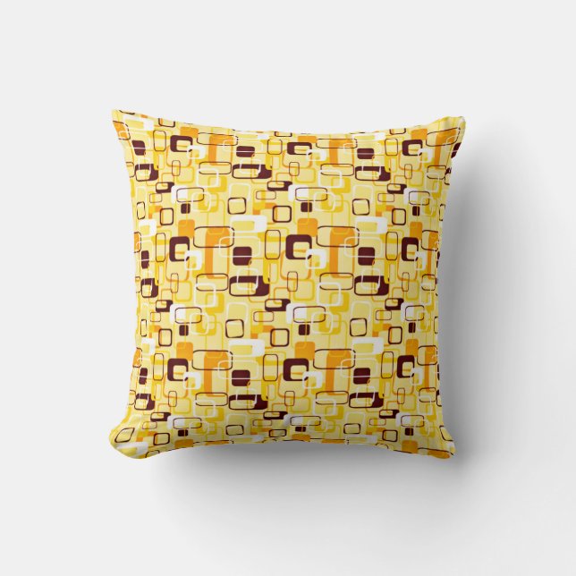 Cojín Decorativo Estilo abstracto amarillo y negro moderno (Anverso)