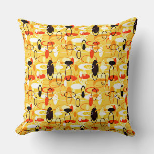 Cojín Decorativo Estilo abstracto amarillo y negro moderno
