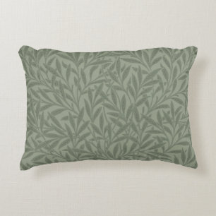 Cojín Decorativo Estilo antiguo verde salvia con estampado de sauce