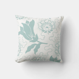 Cojín Decorativo Estilo blanco verde azulado del cortijo del