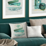 Cojín Decorativo Estilo Boho Moderno Abstract Watercolor Verde n Or<br><div class="desc">Una de las dos imágenes tituladas "Tiempo de Semilla y Cosecha". En esta tierra orgánica que celebra la pintura, se presenta un rico tema de decoración casera de color verde vivo. Con formas redondeadas y geométricas pintadas con acuarelas holgadas y contemporáneas con acentos dorados, fue creada por Audrey Jeanne Roberts,...</div>