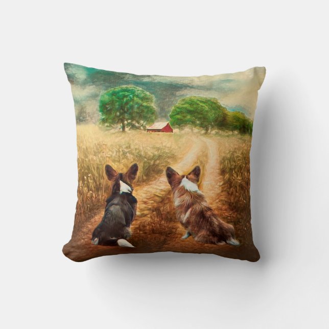 Cojín Decorativo Estilo corgis renoir (Anverso)