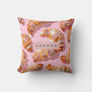 Cojín Decorativo Estilo Croissant con Brillo Personalizado