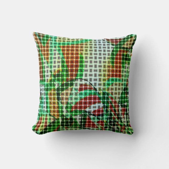 Cojín Decorativo Estilo de canasta sobre cintas curvadas verdes, de (Anverso)