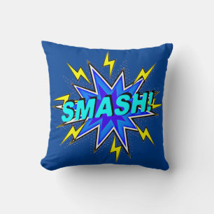 Cojín Decorativo Estilo de comedia Pop Art Retro Aluminio amarillo