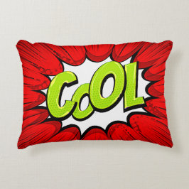 Cojín Decorativo Estilo de comedia Pop Art Retro Red White Green GU