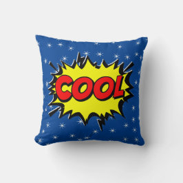 Cojín Decorativo Estilo De Comedia Pop Art Retro Rojo Amarillo Azul