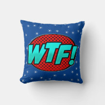 Estilo de comic Pop Art Retro Azul Aqua Rojo WTF T