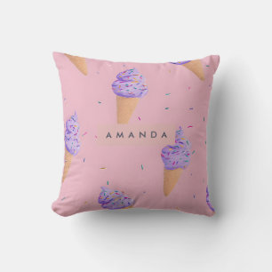 Cojín Decorativo Estilo de cono de helado pastel pegado personaliza
