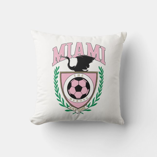 Cojín Decorativo Estilo de diversidad de fútbol de Miami (Anverso)