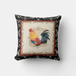 Cojín Decorativo Estilo de época Damask francés negro n blanco Roos