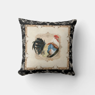 Cojín Decorativo Estilo de época Damask francés negro n blanco Roos