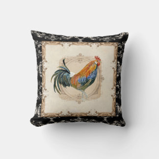 Cojín Decorativo Estilo de época Damask francés negro n blanco Roos