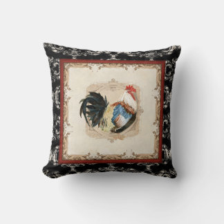 Cojín Decorativo Estilo de época Damask francés negro n blanco Roos
