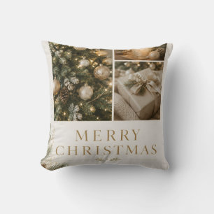 Cojín Decorativo Estilo de foto de Navidad familiar personalizada