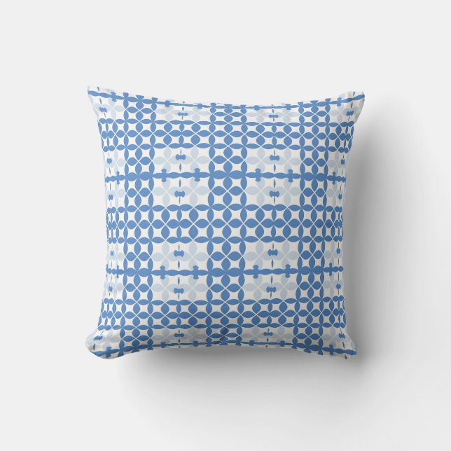 Cojín Decorativo Estilo de hogar moderno geométrico azul (Anverso)