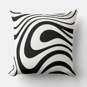 Cojín Decorativo Estilo de mármol abstracto en blanco y negro
