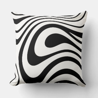 Cojín Decorativo Estilo de mármol abstracto en blanco y negro