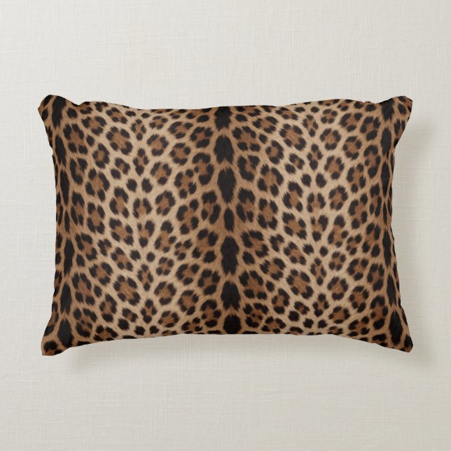 Cojín Decorativo 🐆 Estilo de moda de lujo con estampado de leopard (Anverso)