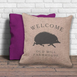 Cojín Decorativo Estilo de país del Personalizado Hedgehog en ejecu