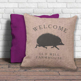 Cojín Decorativo Estilo de país del Personalizado Hedgehog en ejecu