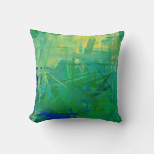 Cojín Decorativo Estilo de pintura abstracta verde 2