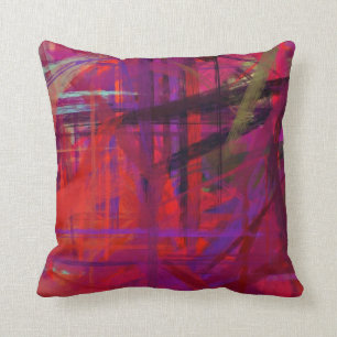 Cojín Decorativo Estilo de pintura Bella Artes de Naranja morado ro