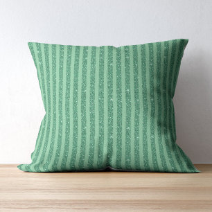 Cojín Decorativo Estilo de rayas verticales de brillo verde jade cl