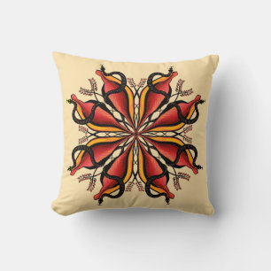 Cojín Decorativo Estilo de tatuaje de flor de las serpientes de gót