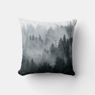 Cojín Decorativo Estilo de vintage del paisaje montañoso de Misty