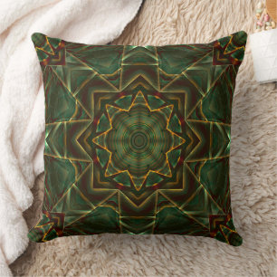 Cojín Decorativo Estilo del equipo kaleidoscopio azul marrón y enve
