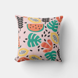 Cojín Decorativo Estilo Fruta: Diseño de Patrón Vintage.