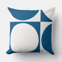 Estilo geométrico azul y blanco círculos y cuadrad