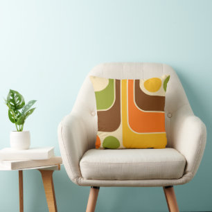 Cojín Decorativo Estilo geométrico vintage retro de los 70