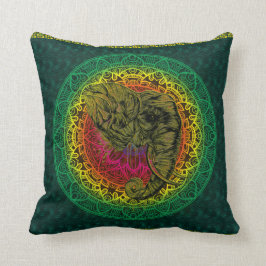 Cojín Decorativo Estilo indio étnico - mandala - elefante tribal